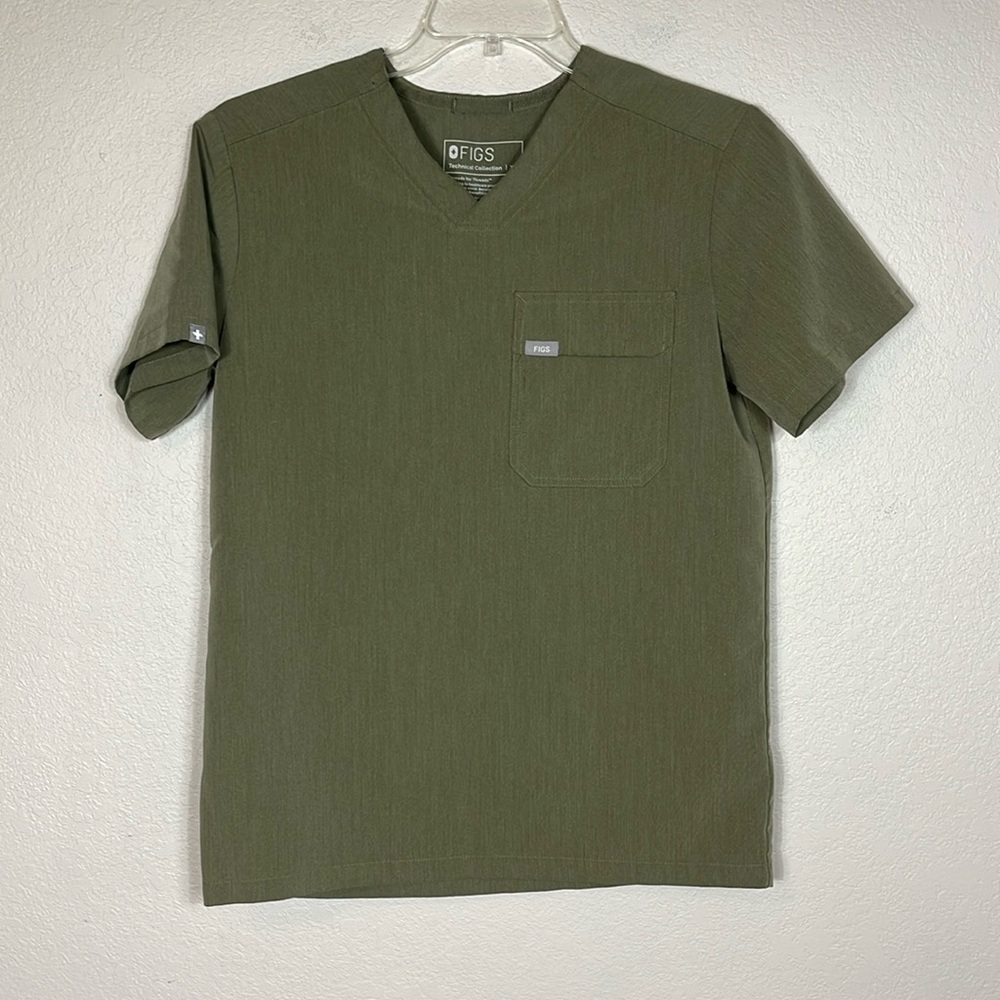 Figs Men’s Technical Collection Cargo Scrub in Heather Textured Olive XS